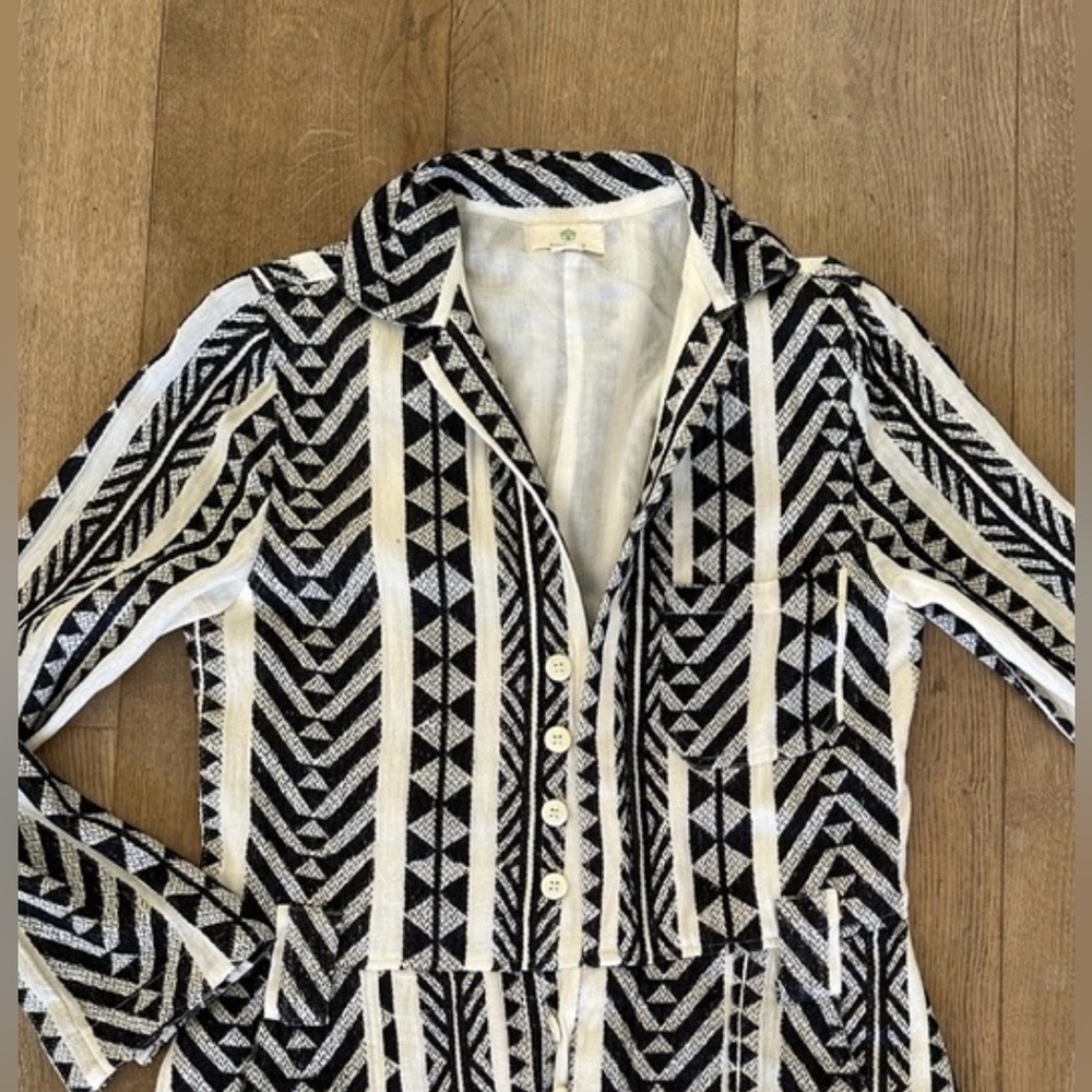 Guadalupe Lydia B&W Stylish Black and White Patterned Jumpsuit - Picture 3 of 3